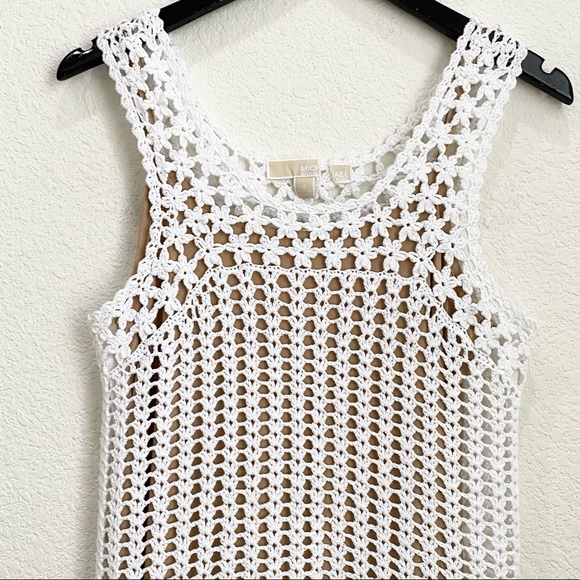 MICHAEL Michael Kors White Crocheted Midi Sheath Dress S - Picture 9 of 15
